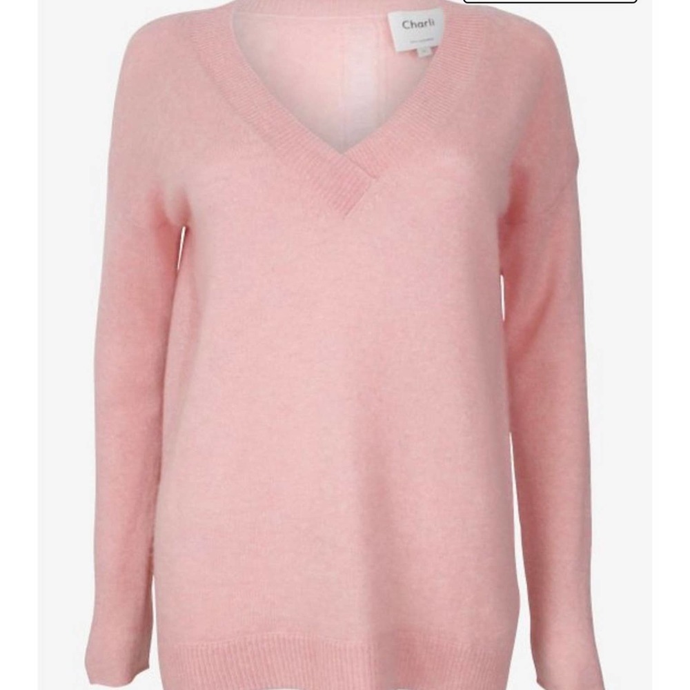 CHARLI Celii V-Neck Jumper Pink SZ‎ SM